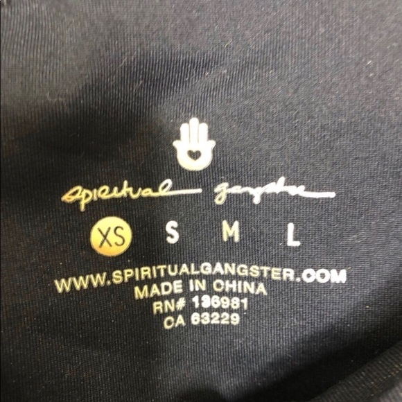 Spiritual Gangster Women’s Foil Print Essential Leggings Black Gold Size XS - Picture 7 of 9